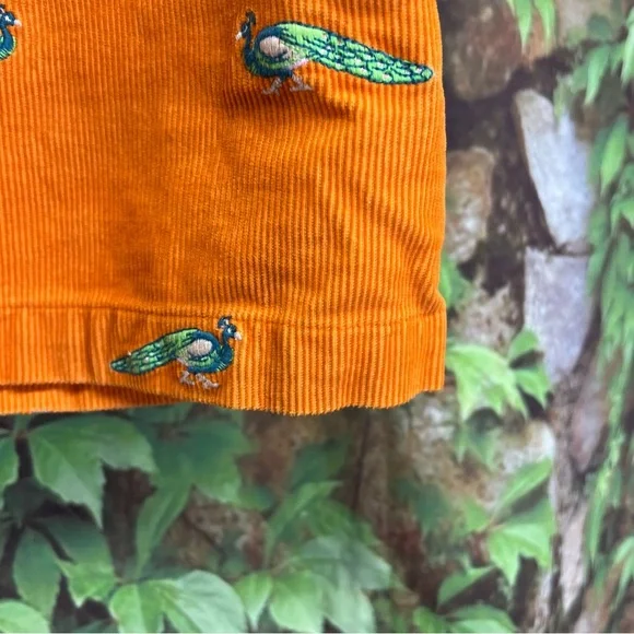 J. CREW Orange Peacock Embroidered Corduroy Miniskirt, 4 - Picture 6 of 9
